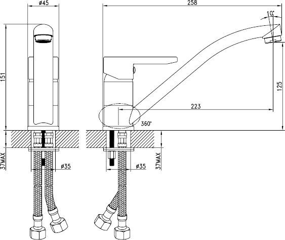 Смеситель для кухни, Sena, IDDIS, SENSB00i05 - 7