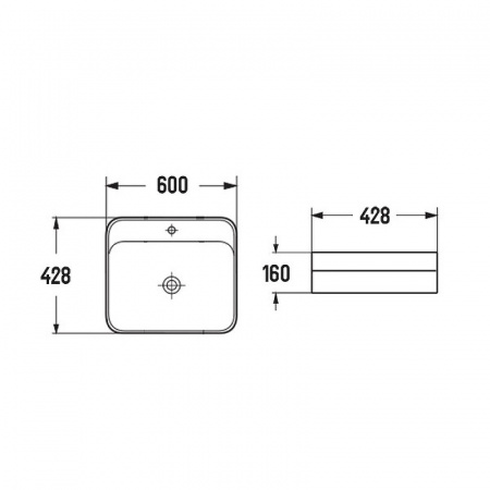Раковина накладная Ceramalux N 60 белый  78598 - 2