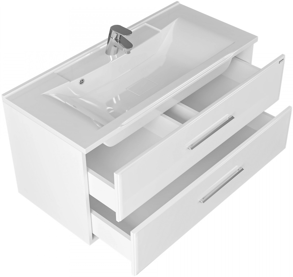 Тумба с раковиной подвесная Санта Омега 100 белый - 5