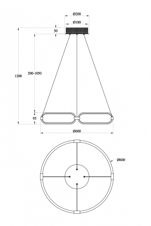 Подвесной светодиодный светильник Maytoni Chain MOD017PL-L50MG - 6