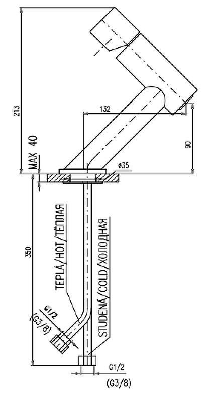 Смеситель для раковины Rav Slezak Seina золото SE229.5KZ - 1