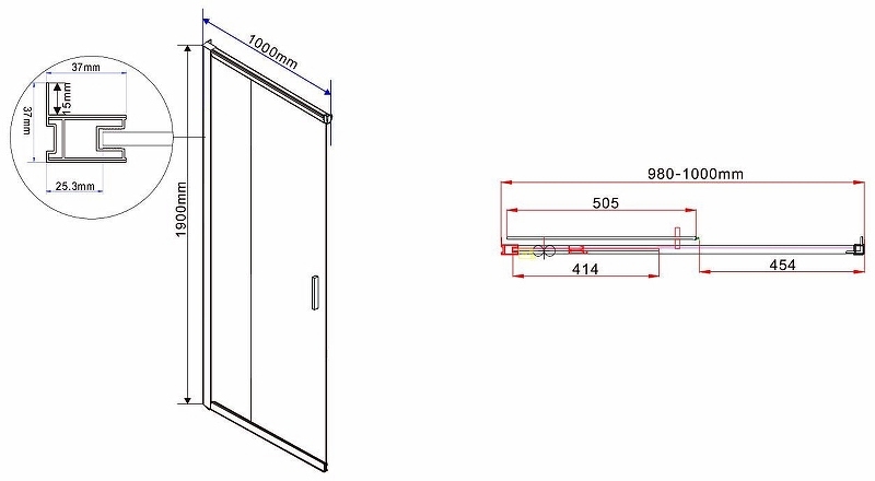 Душевой уголок Vincea Garda 120х100 хром стекло рифленое VSS-1G1012CH - 1