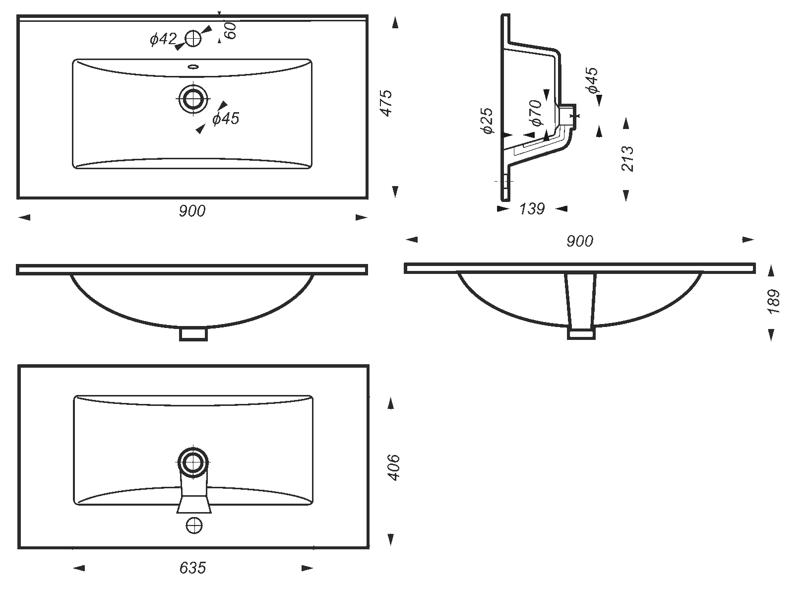 Мебельная раковина Sanita luxe Quadro 90 QDR90SLWB01 - 7