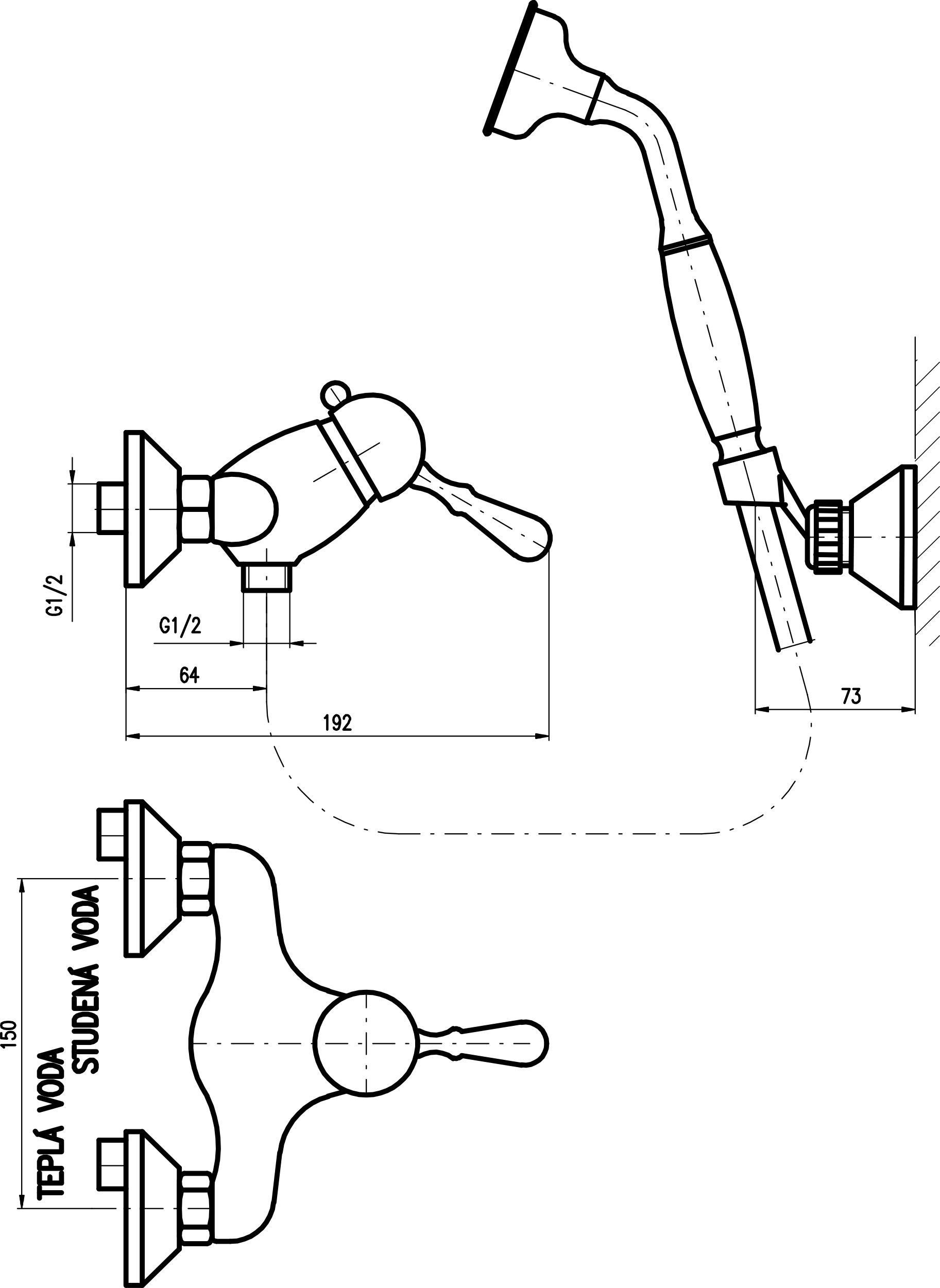 Смеситель для ванны Rav Slezak Labe бронза  L081.5/2SM - 2
