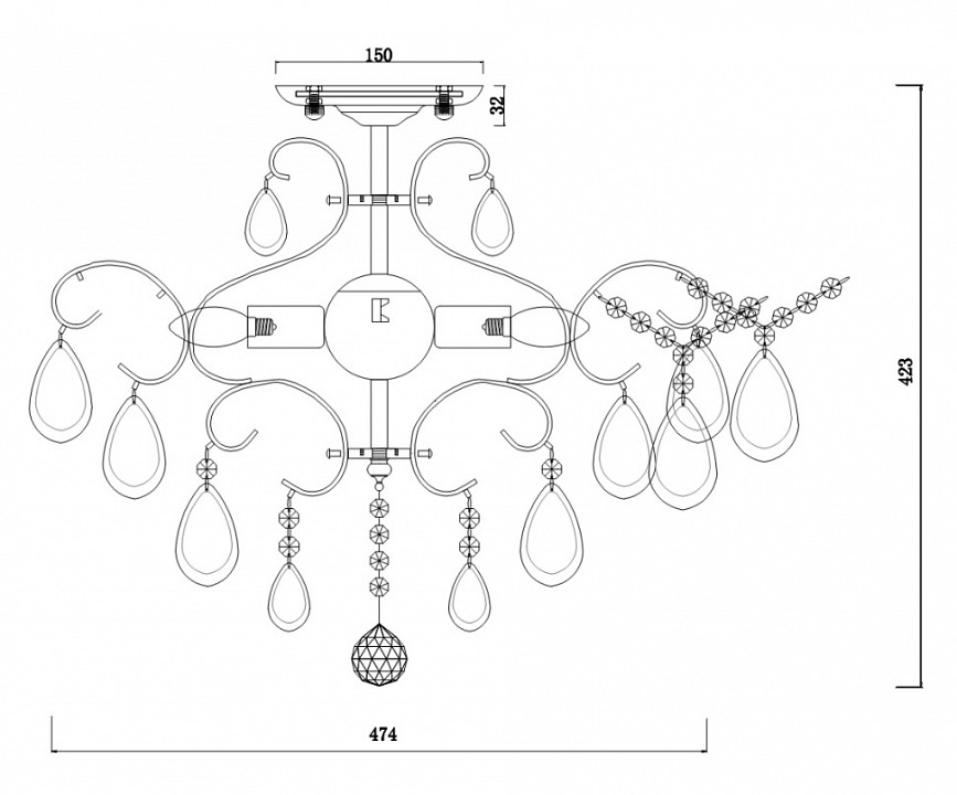 Потолочная люстра Freya Chabrol FR2302CL-04S - 4