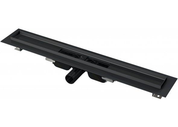 APZ1BLACK Водоотводящий желоб с порогами для перфорированной решетки, 
черный-мат низкий, горизонтальный сток, 950 мм, APZ101BLACK-950 
 APZ101BLACK-950 - 0