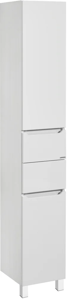 Шкаф пенал Aquaton Дакота 34 с бельевой корзиной белый - светлое дерево 1A203203DAAY0 - 0