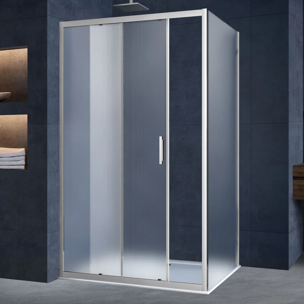 Боковая стенка Vincea Alpha 80х190 хром стекло рифленое VSG-3AL800MT - 1