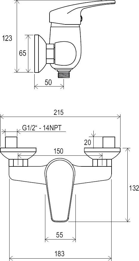 Смеситель для душа Ravak NEO хром  X070018 - 1