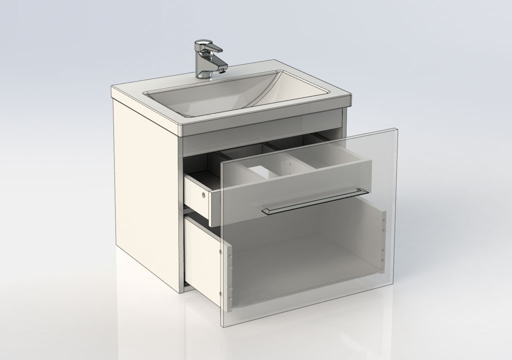 Тумба с раковиной Aquanet Порто 60 белая - 9