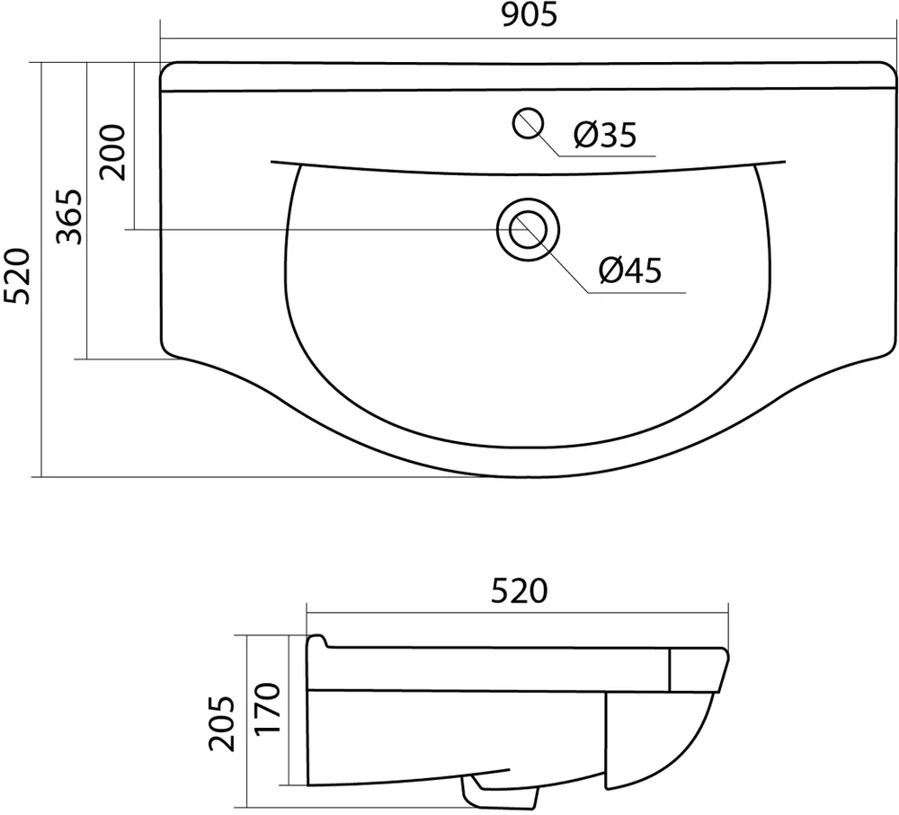 Раковина подвесная Stella Polar Эльбрус 90 белый 1WH110790 - 1