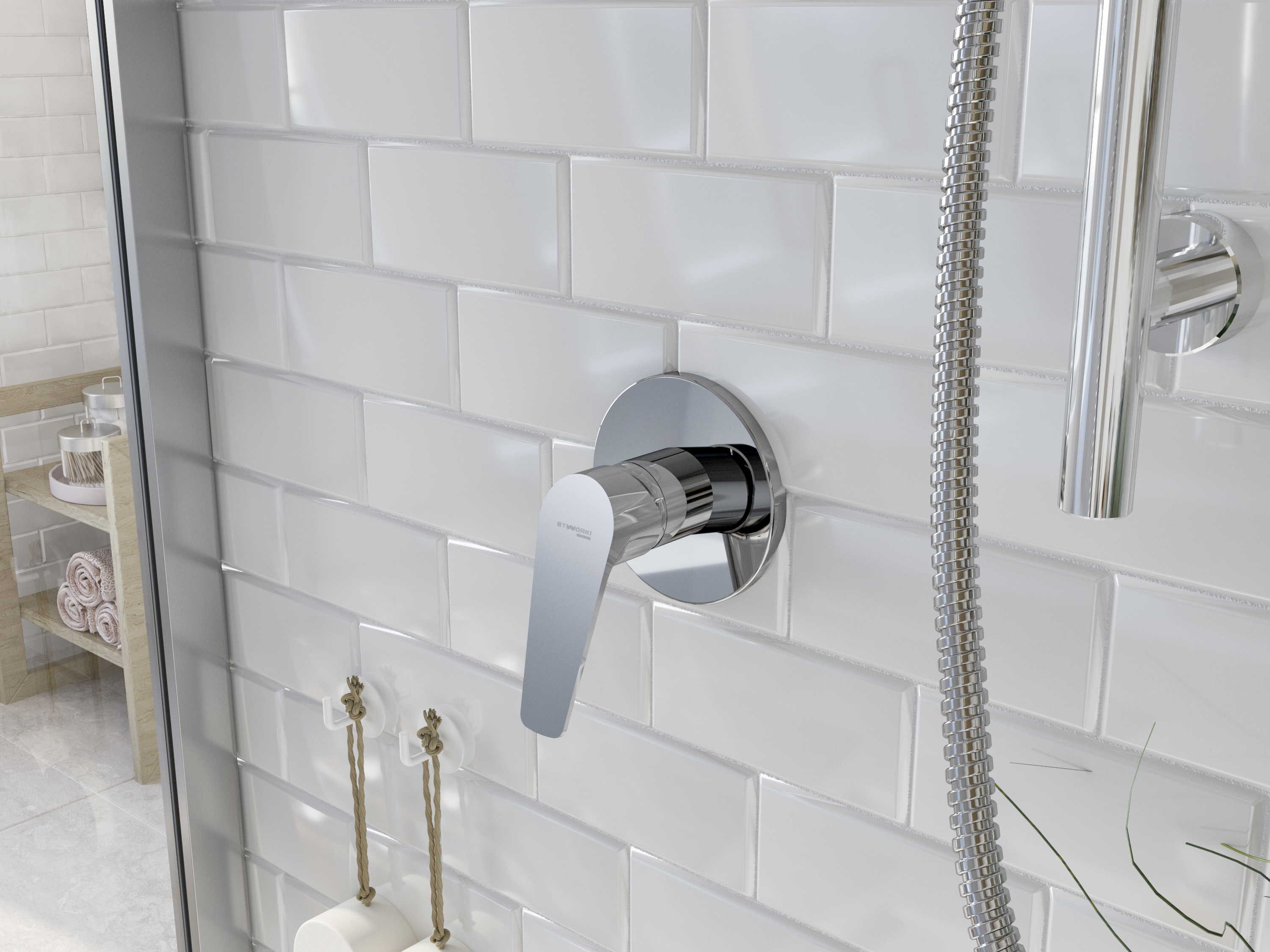 Смеситель для душа STWORKI by Damixa Дублин HFDB75000 C ВНУТРЕННЕЙ ЧАСТЬЮ, хром, встроенный, однорычажный, латунь - 1