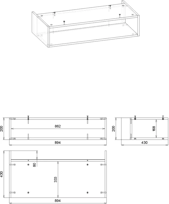 Ниша для тумбы Бриклаер Кристалл 90 дуб бунратти  4627125415913 - 3
