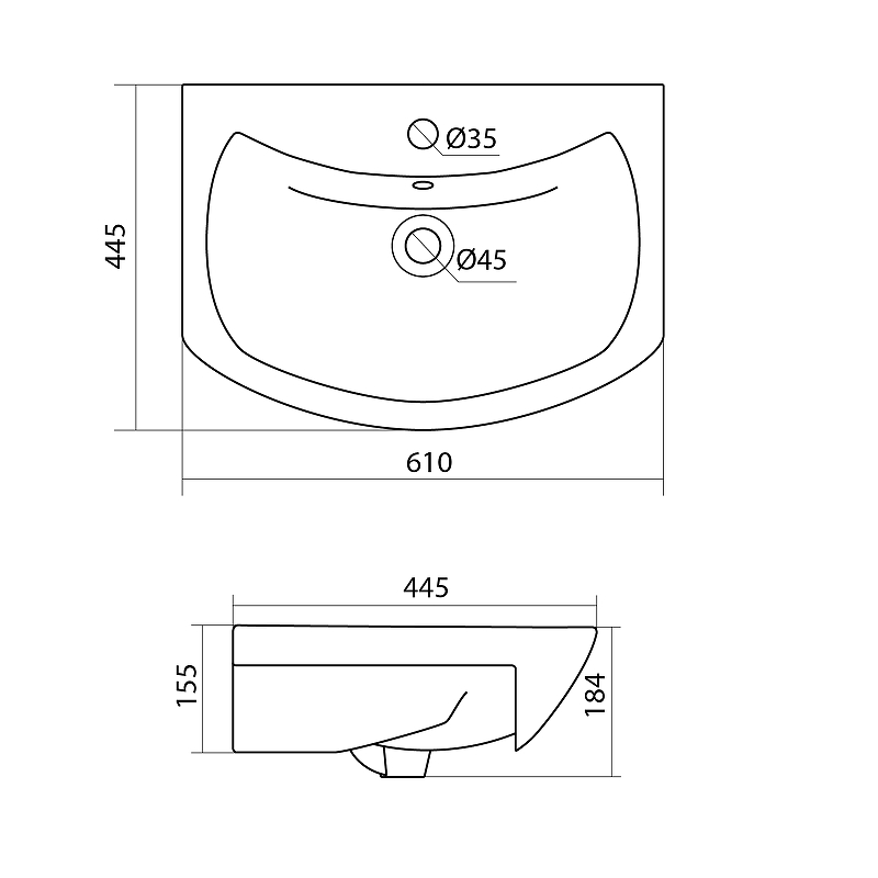 Раковина накладная Stella Polar Балтика 60 белая 1WH110246 - 2