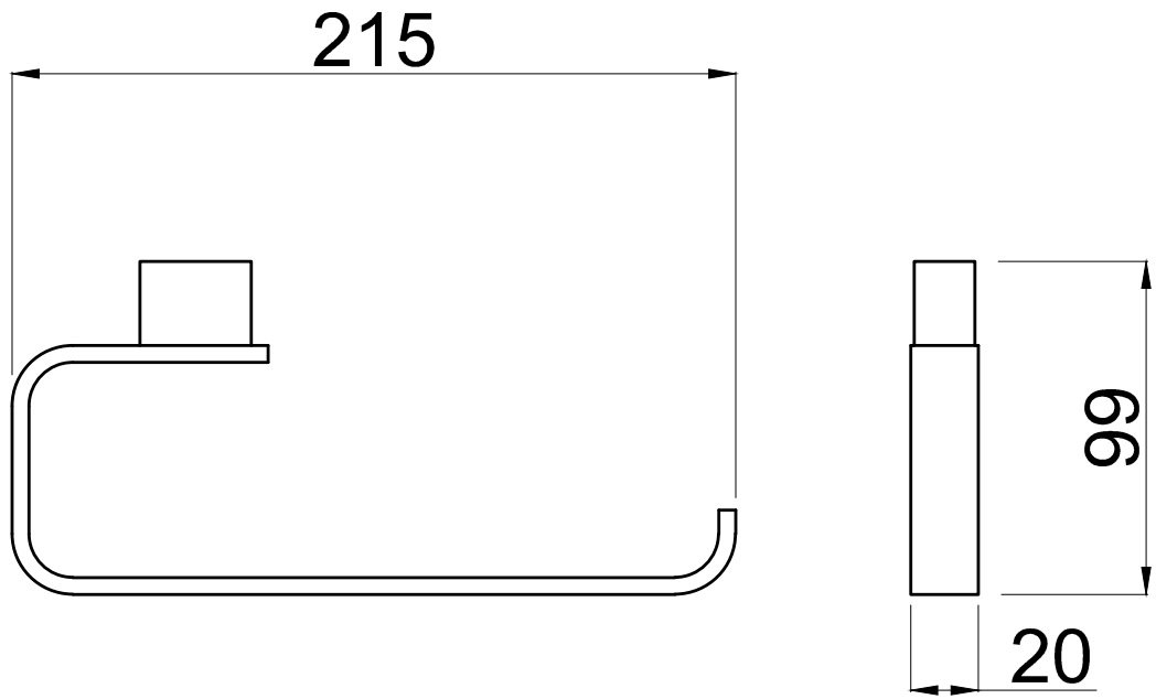 Полотенцедержатель Allen Brau Infinity 21.5 черный матовый 6.21010-31 - 1