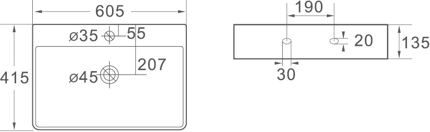 Раковина SantiLine SL-1003MB - 1
