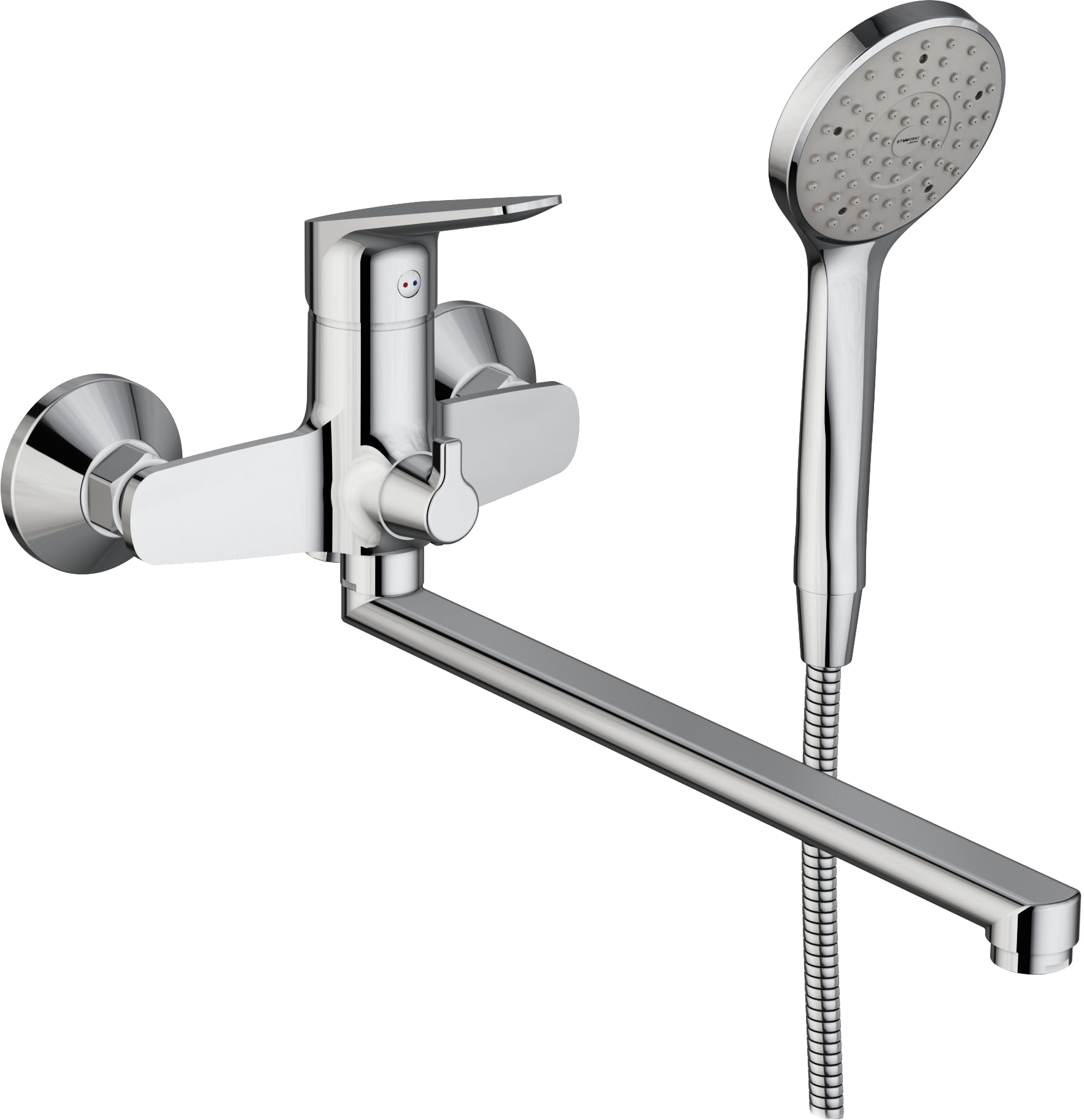 Универсальный смеситель STWORKI by Damixa Дублин HFDB95000 хром, однорычажный, с длинным изливом, настенный, латунь - 0