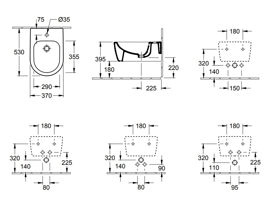 Биде подвесное Villeroy&Boch Avento белое 540500R1 - 1