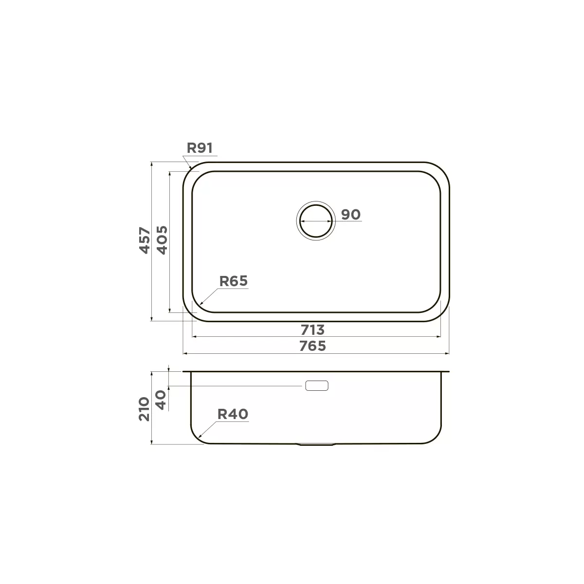 Мойка кухонная Omoikiri Omi нержавеющая сталь  4993500 - 1