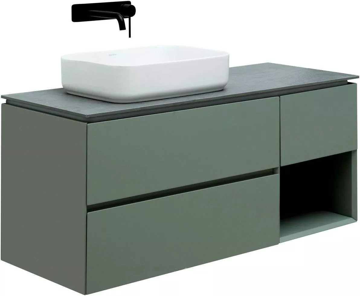Тумба под раковину Allen Brau Infinity 120 L серо - зеленый матовый 1.21005.CGM - 1