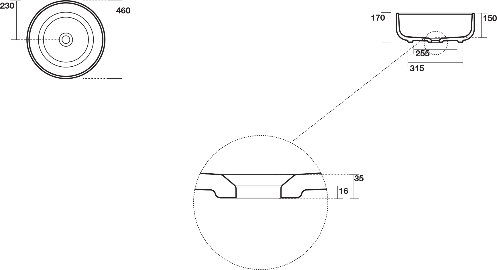 Раковина Kerasan Ciotola 430231 46 см, черная матовая - 2