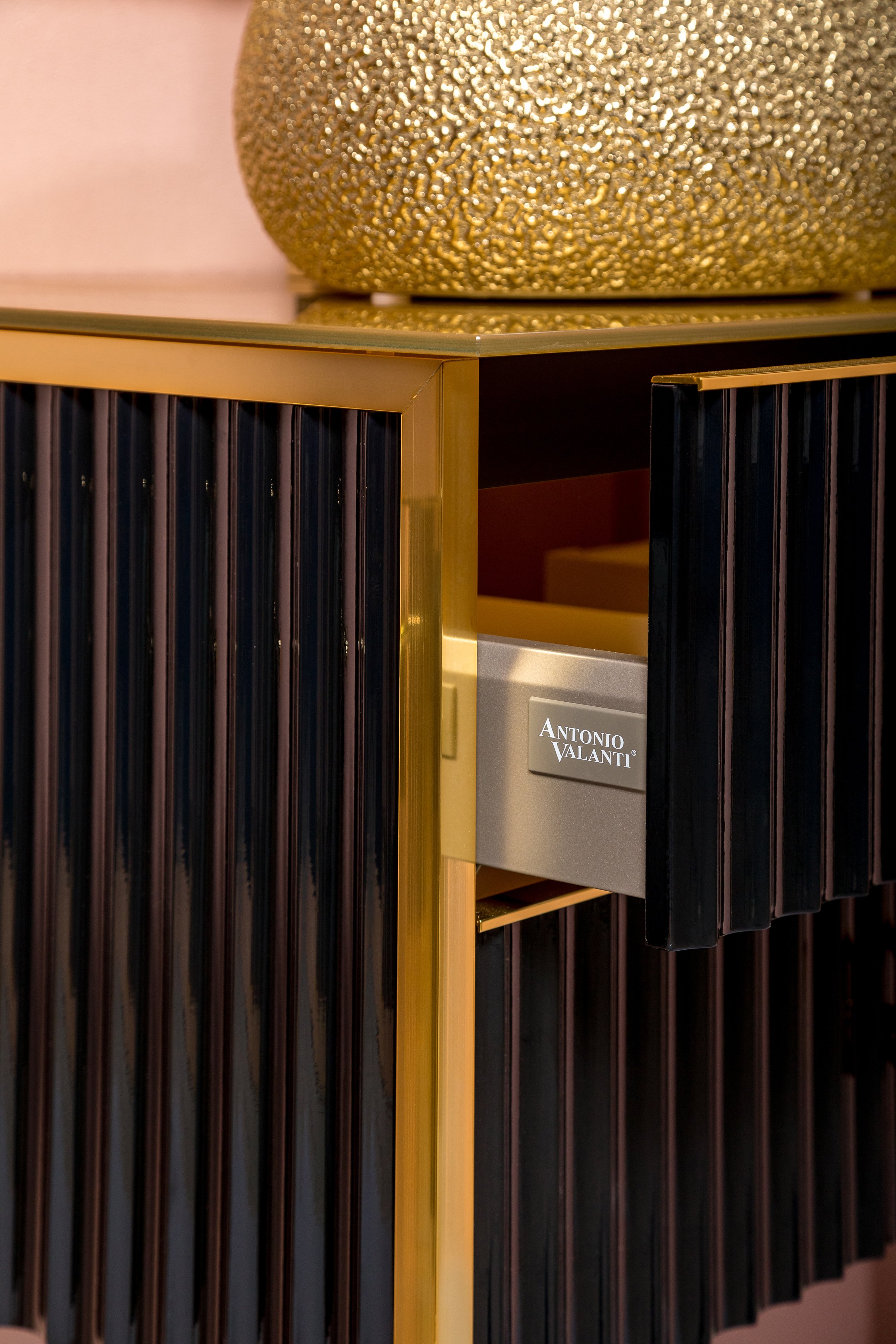 Тумба под раковину чашу Boheme Armadi Art Monaco 80 черный глянец - золото 867-080-BG - 2