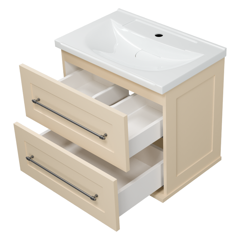 Тумба под раковину Misty Марта 60 бежевая матовая П-Мрт09060-031П2Я - 1