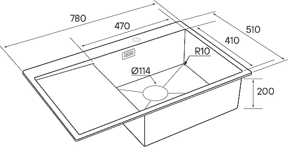 Мойка кухонная Paulmark Atlan 78 R темный хром PM217851-GMR - 3