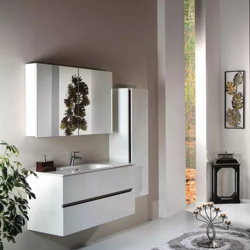 Зеркало-шкаф Vallessi 80 белый глянец с подсветкой  547-W - 2