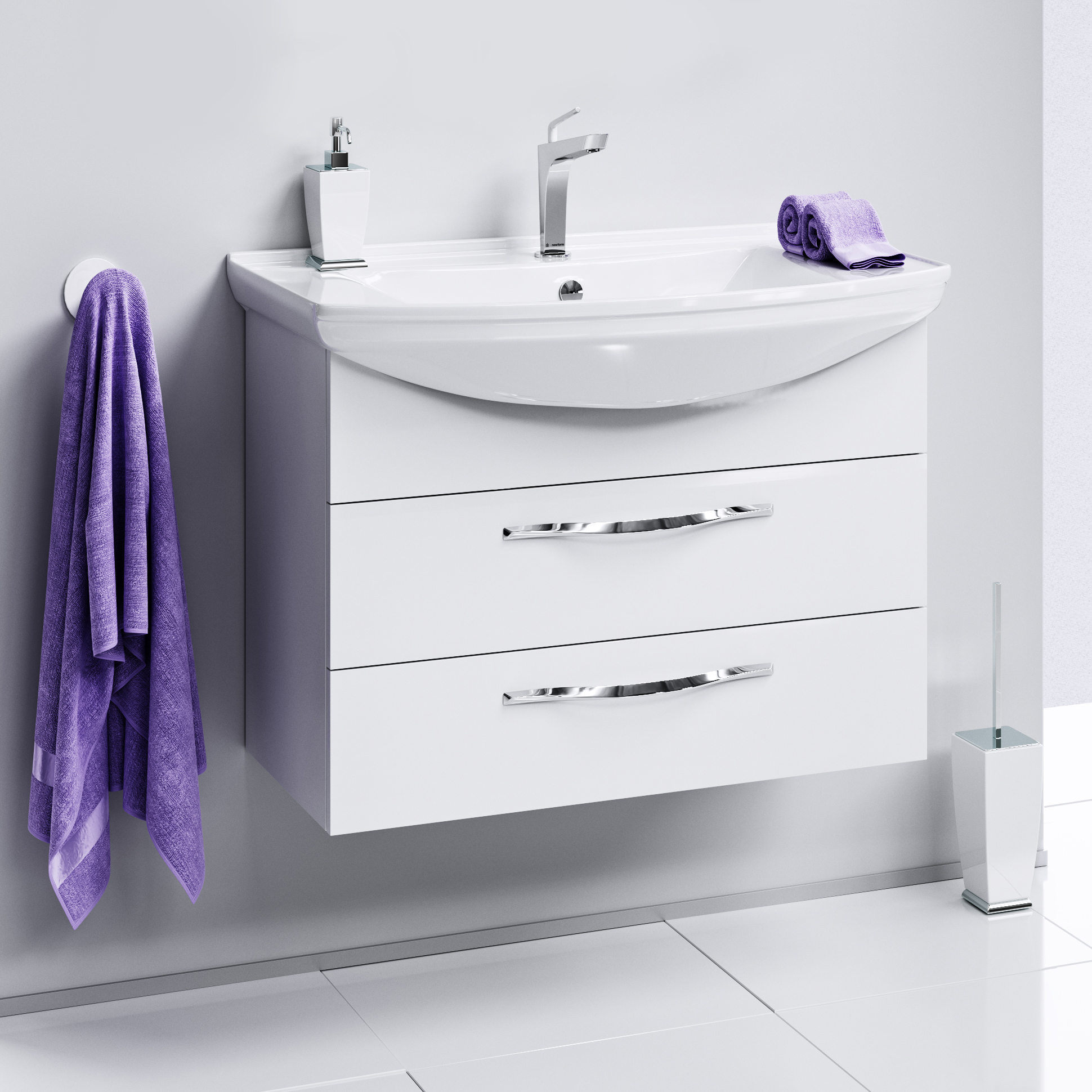 Тумба для комплекта Aqwella Allegro 75 с 2 ящиками Agr.01.07/2 - 0