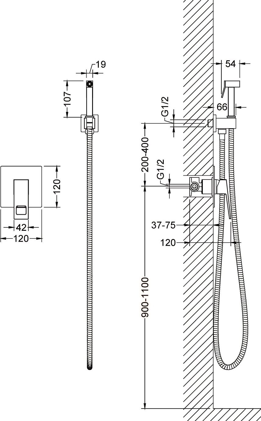 Гигиенический душ Timo Briana 7189/00SM со смесителем - 2