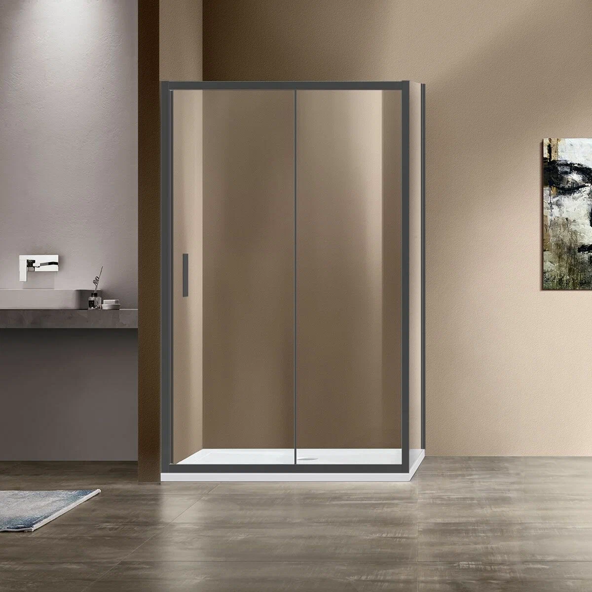 Душевой уголок Vincea Garda 140х90 профиль сталь стекло прозрачное VSR-1G9014CLGM - 0