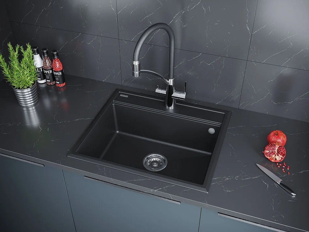 Мойка кухонная Paulmark Stepia 59 темно - серый матовый PM115951-AN - 2