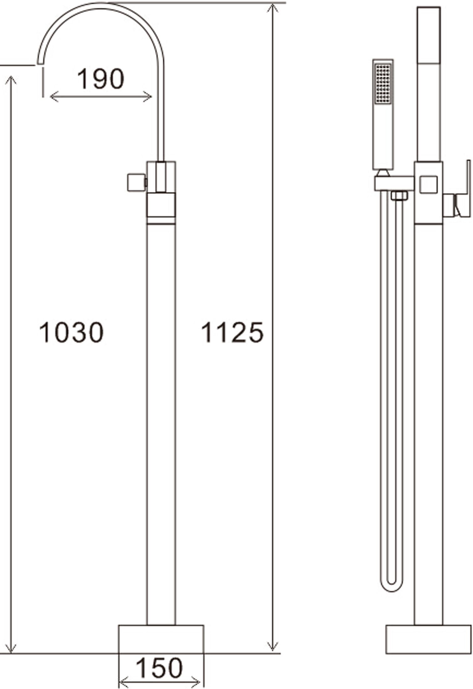 Смеситель Swedbe Spira 4003 напольный - 1