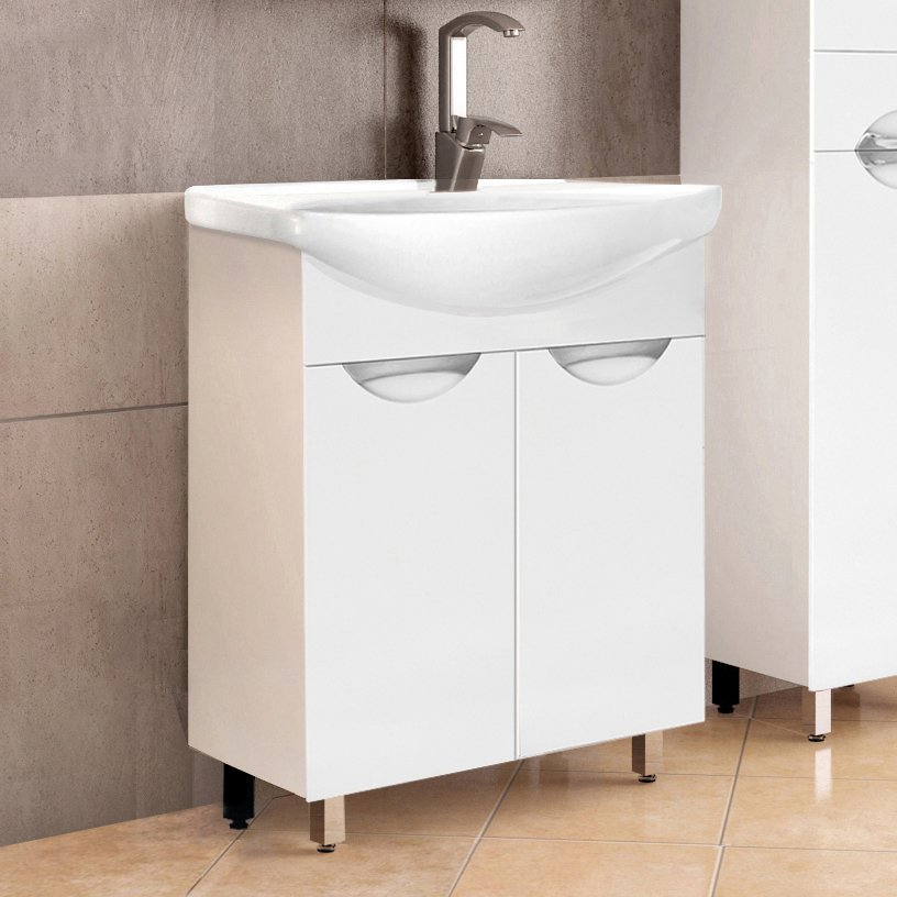 Тумба с раковиной Style Line Жасмин 60 белая - 0