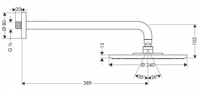Верхний душ Hansgrohe Raindance AIR 27474000 - 3
