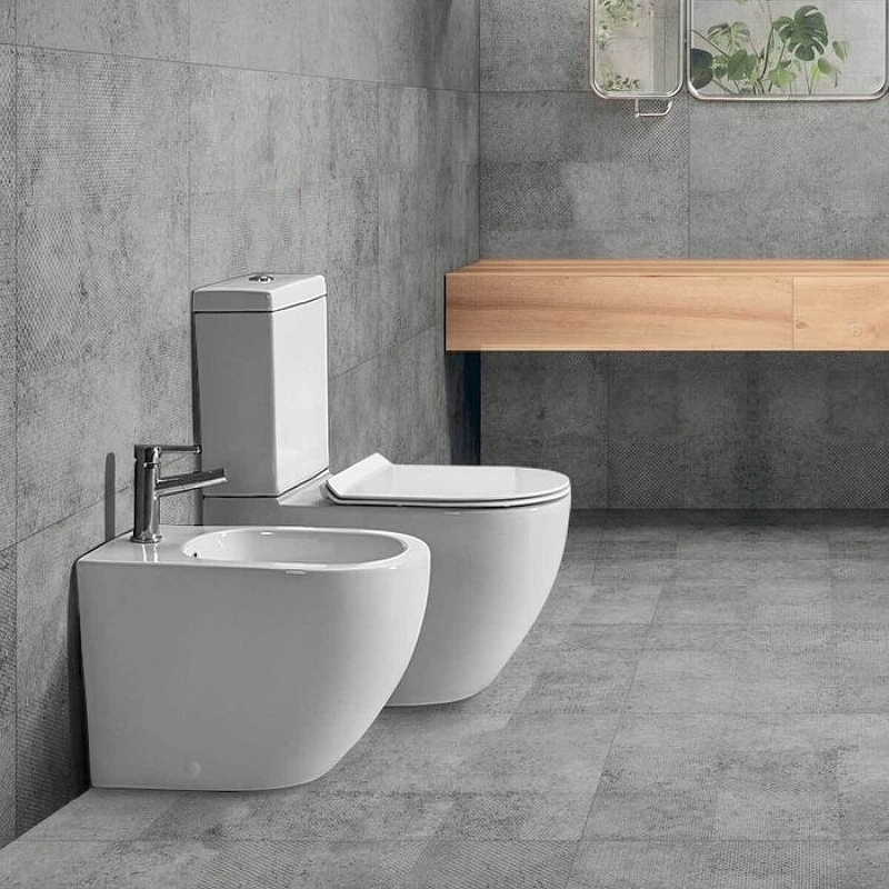 Чаша для напольного унитаза Vincea Globo белая с сиденьем микролифт без бачка VT2B-14 - 1