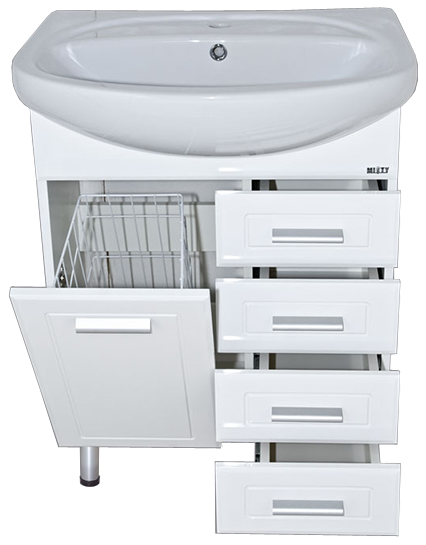Тумба под раковину Misty Стелла 65 белая глянцевая Э-Сте01065-01К4Я - 1