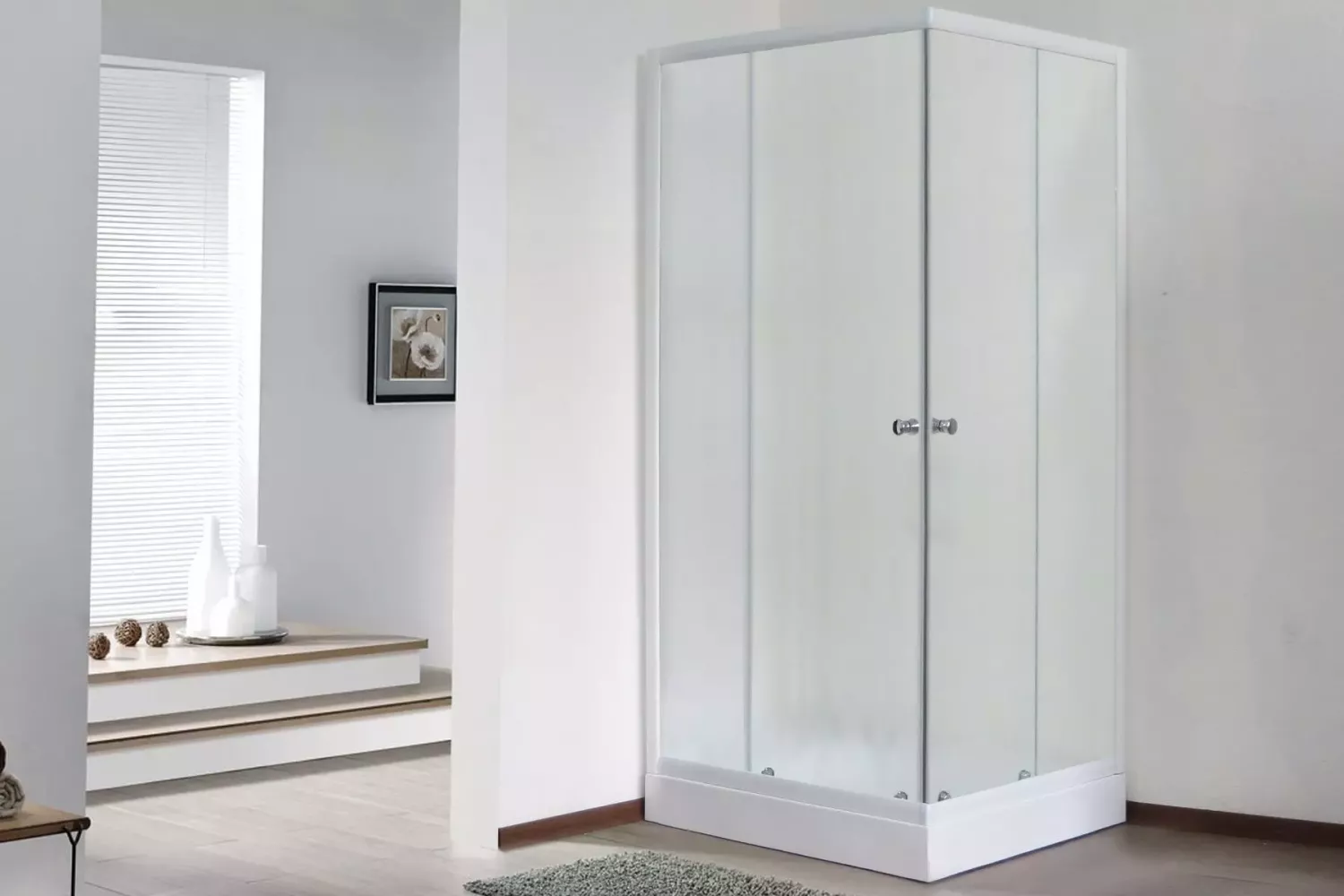 Душевой уголок Royal Bath HPD 90х80 профиль белый стекло матовое RB8090HPD-C - 1