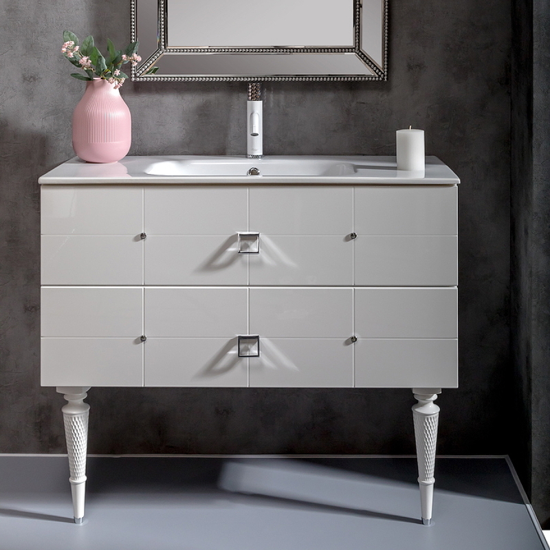 Тумба под раковину Armadi Art Vallessi Avangarde Piazza 80 белый - хром 841-080-WCR - 0