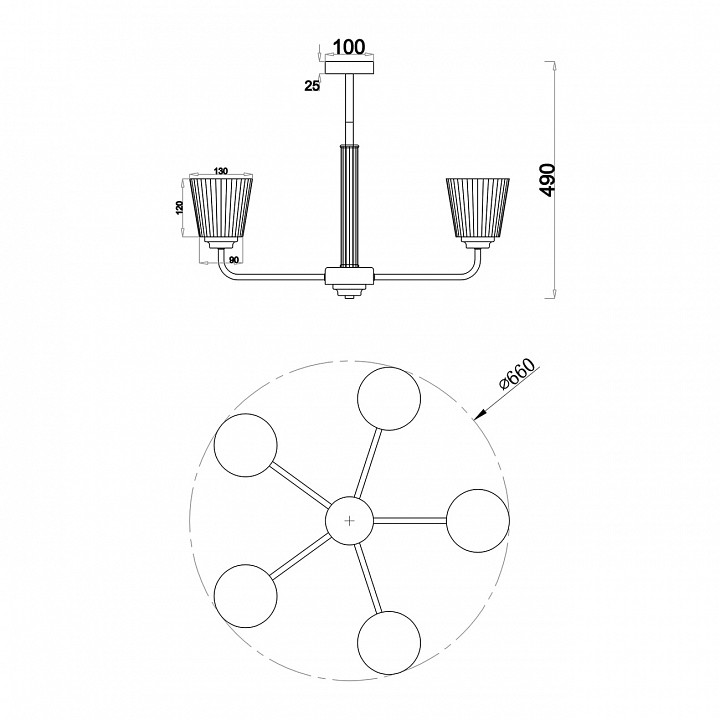 Люстра на штанге Escada Noble 685/5PL - 1