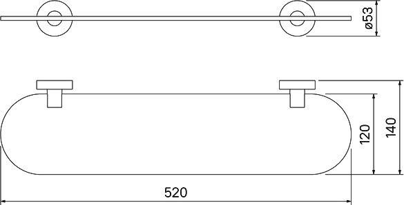 Полка Iddis Sena SENSSG0i44 матовое стекло - 3