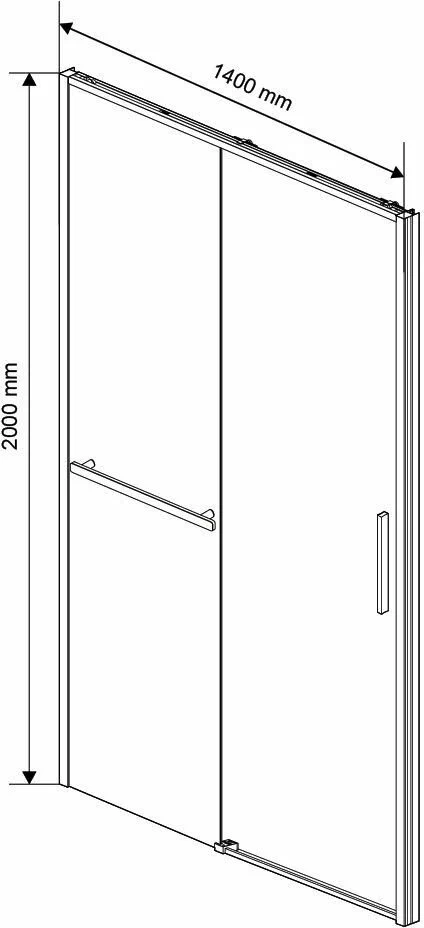 Душевая дверь Vincea Slim Soft 140х200 профиль сталь стекло прозрачное VDS-1SS140CLGM - 3