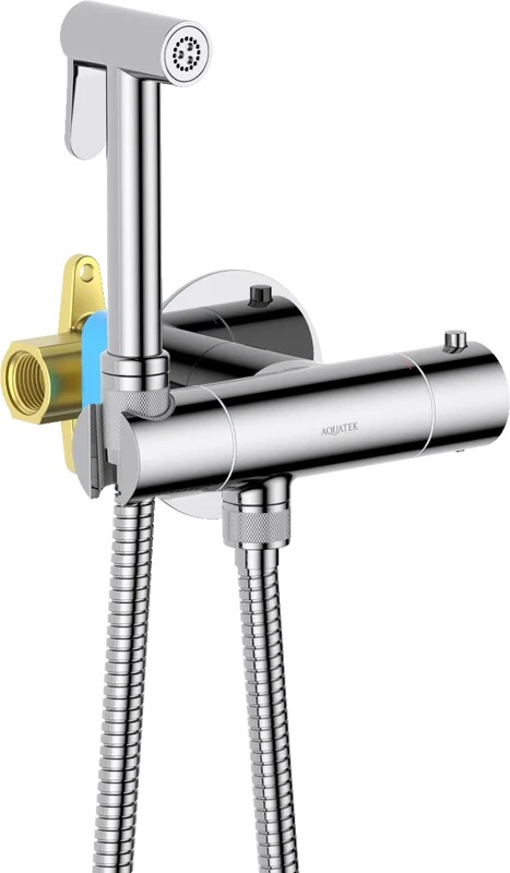 Гигиенический душ AQUATEK Оберон AQ1027CR со смесителем, С ВНУТРЕННЕЙ ЧАСТЬЮ, хром - 2