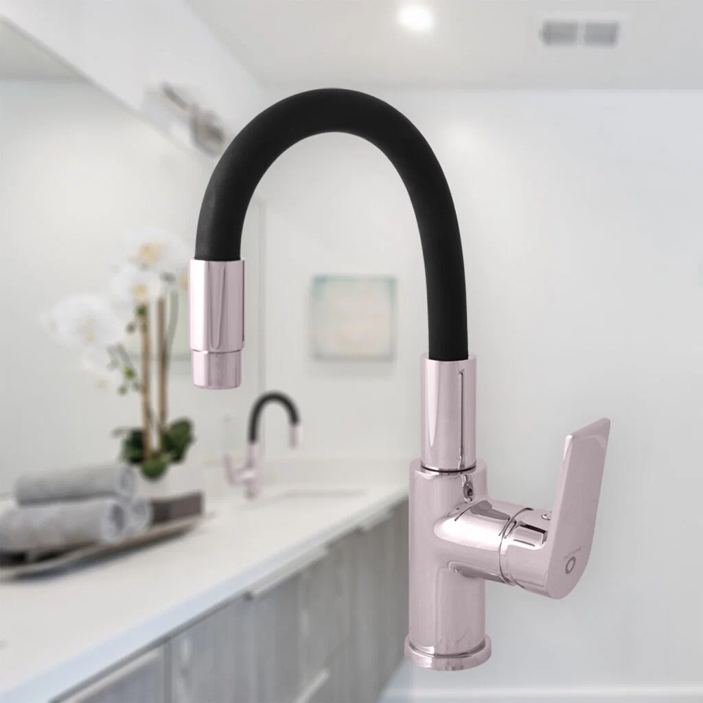 CO119.5/15 COLORADO - смеситель кухонный, (гибкий излив Черный), ХРОМ - 5