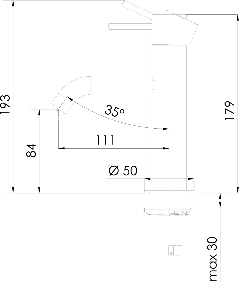 Смеситель для раковины Remer X Style X12 - 1