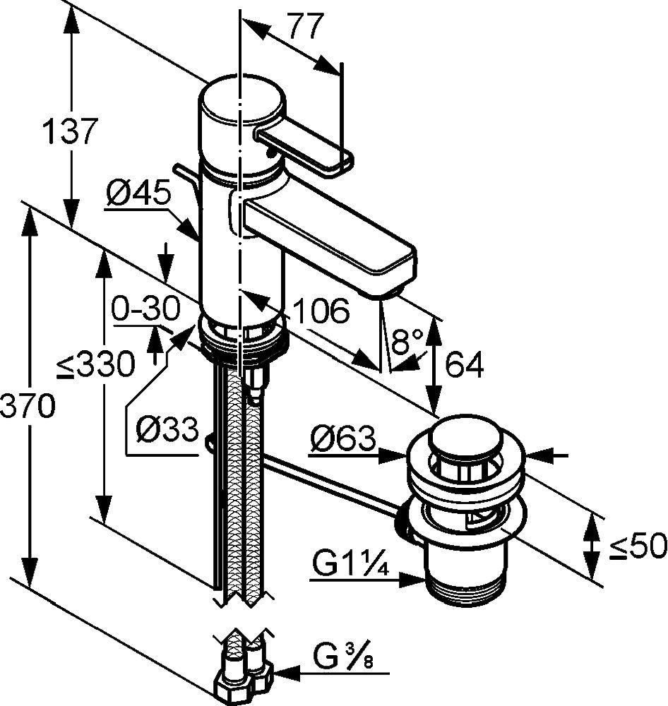 Смеситель для раковины Kludi  хром  382500575 - 5