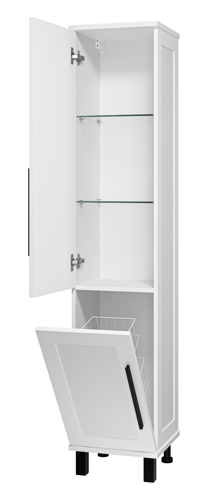 Шкаф - пенал Misty Модерн 35 с бельевой корзиной универсальный левый П-Мод05035-011Л - 2