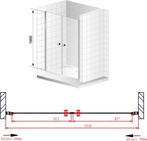 Душевая дверь Cezares Elena 160 хром стекло рифленое ELENA-W-B-2-160-P-Cr - 7