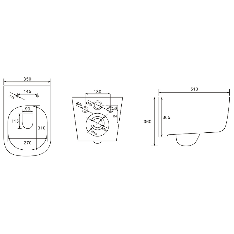Унитаз подвесной beWash Schutz белый с сиденьем микролифт BKWHR002510 - 3